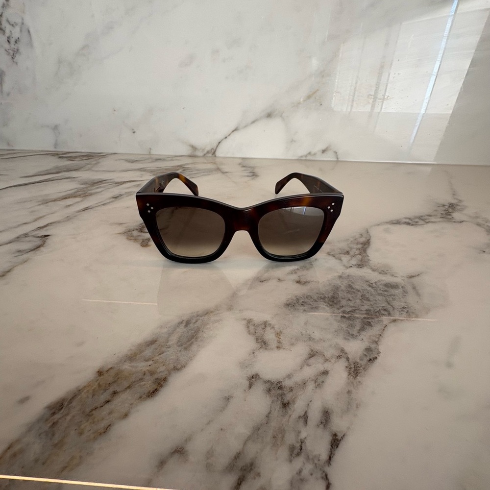 Celine Cat Eye Sunglasses CL41000/S Tortoiseshell Brown Gradient Designer Shades - Picture 9 of 13